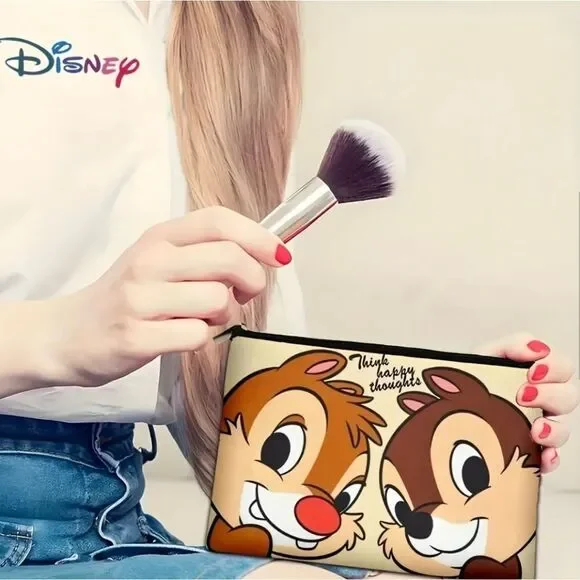 Disney Chip N Dale Canvas Zippered Makeup Cosmetic Pouch - Picture 3 of 6